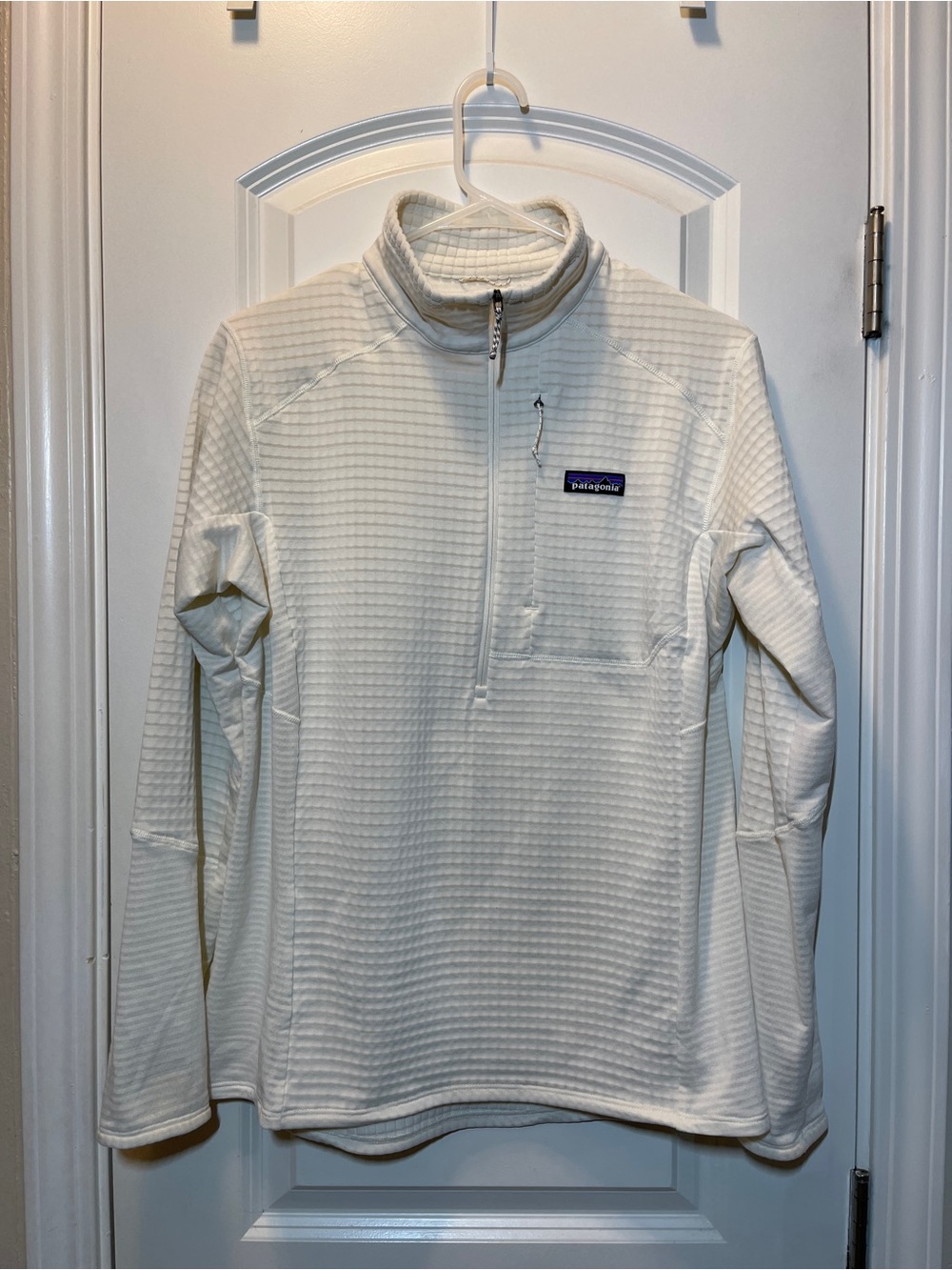 Patagonia Men’s Cream Waffle-Knit Half-Zip Shirt Jacket
